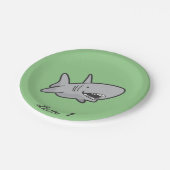 プールパーティーシャーク誕生日紙プレート ペーパープレート (アングル)