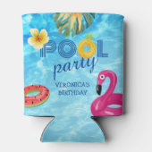 プールパーティースイミングサマーウォーター誕生日 缶クーラー (裏面)