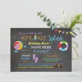 プールパーティースイミング誕生日スプラッシュ招待状 招待状 (スタンド正面)