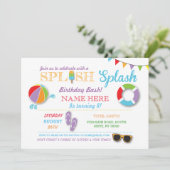プールパーティースイミング誕生日スプラッシュ招待状 招待状 (スタンド正面)