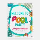 プールパーティースイミング誕生日フロストウェルカム アクリルサイン (正面)