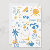 プールパーティースイミング誕生日 招待状 (裏面)