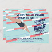 プールパーティースイムがスイミングクラブのパーティー招待状 招待状 (正面/裏面)