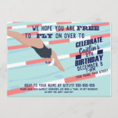 プールパーティースイムがスイミングクラブのパーティー招待状 招待状 (正面)