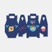 プールパーティースイムガール誕生日かわいい青ありがとう フェイバーボックス (折り畳みなし)