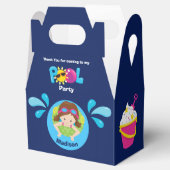 プールパーティースイムガール誕生日かわいい青ありがとう フェイバーボックス (オープン)