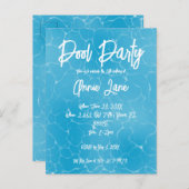 プールパーティースウィート16ウォーターブルーミニマリストブデイ インビテーションポストカード (正面/裏面)