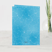 プールパーティースウィート16ウォーターブルーミニマリストブデイ サンキューカード (裏面)