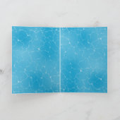 プールパーティースウィート16ウォーターブルーミニマリストブデイ サンキューカード (内部)