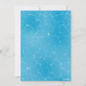 プールパーティースウィート16ウォーターブルーミニマリストブデイ サンキューカード (裏面)