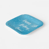 プールパーティースウィート16ウォーターブルーミニマリストブデイ ペーパープレート (傾斜あり)