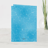 プールパーティースウィート16ウォーターブルーミニマリストブデイ 招待状 (裏面)