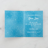 プールパーティースウィート16ウォーターブルーミニマリストブデイ 招待状 (内部)