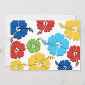 プールパーティースクールウォーターおもしろいサマーハイビスカス 招待状 (裏面)