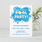 プールパーティースプラッシュ誕生日招待状 招待状 (スタンド正面)