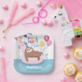 プールパーティースロッスバルーンサマー誕生日 ペーパープレート (パーティー)