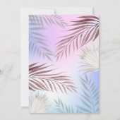 プールパーティートロピカルパームスウィート16誕生日 招待状 (裏面)