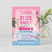 プールパーティードールマリブビーチ誕生日 招待状 (スタンド正面)