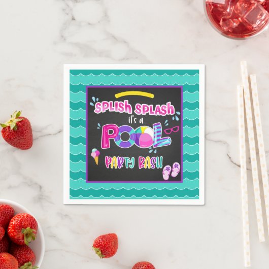 プールパーティーナプキン – ガールBL スタンダードカクテルナプキン (インサイチュ)