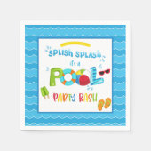 プールパーティーナプキン – Boy WH スタンダードカクテルナプキン (正面)