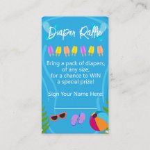 プールパーティーニュートラルおむつラッフルベビーシャワー