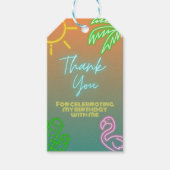 プールパーティーネオンメッセージカード ギフトタグ (正面)