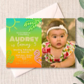 プールパーティーネオン – トロピカルアロハ 招待状