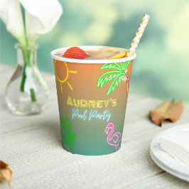 プールパーティーネオン 紙コップ