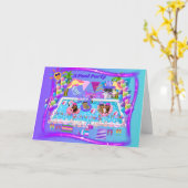 プールパーティーハッピーバースデーグリーティングカード カード (黄色い花)