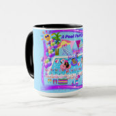 プールパーティーハッピーバースデーコーヒーマグ マグカップ (正面左)