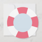 プールパーティーバースデーパーティーピンク招待状 招待状 (裏面)