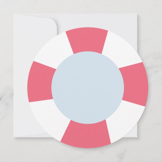 プールパーティーバースデーパーティーピンク招待状 招待状 (裏面)