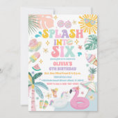 プールパーティーバースデー招待状 招待状 (正面)