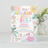 プールパーティーバースデー招待状 招待状 (スタンド正面)