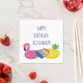 プールパーティーパーソナライズされたプールのフロート スタンダードカクテルナプキン (インサイチュ)