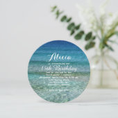 プールパーティービーチパーティーウォーターラウンド招待状 招待状 (スタンド正面)