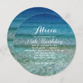 プールパーティービーチパーティーウォーターラウンド招待状 招待状 (正面/裏面)