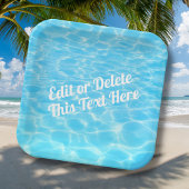 プールパーティービーチパーティーサマーパーティーブルーウォーター ペーパープレート