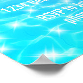 プールパーティービーチパーティー夏パーティーブルー水 ポスター (角)