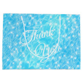 プールパーティービーチパーティー夏パーティーブルー水 ラージペーパーバッグ (裏面)