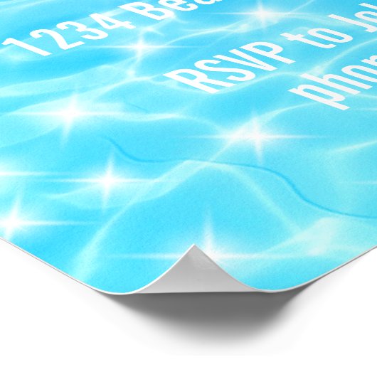 プールパーティービーチパーティー夏パーティー水質感 ポスター (角)