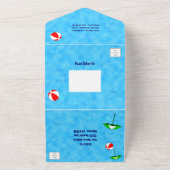 プールパーティービーチ玩具1つの招待状で編集可能 オールインワン招待状 (外側)