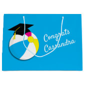 プールパーティービーチ球卒業パーティー ラージペーパーバッグ (正面)