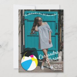 プールパーティービーチ球卒業パーティー 招待状