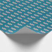 プールパーティービーチ誕生日サメ ラッピングペーパー (角)