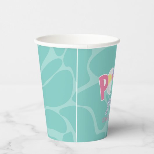 プールパーティーピンクアンドパープルガール誕生日 紙コップ (右)