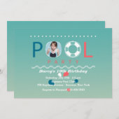 プールパーティーフォト招待状 招待状 (正面/裏面)