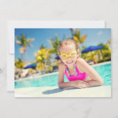 プールパーティーフローティ誕生日フォト招待状 招待状 (裏面)