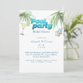 プールパーティーブライダルシャワーマルガリータ 招待状 (スタンド正面)