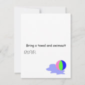 プールパーティーブライトビーチボール 招待状 (裏面)